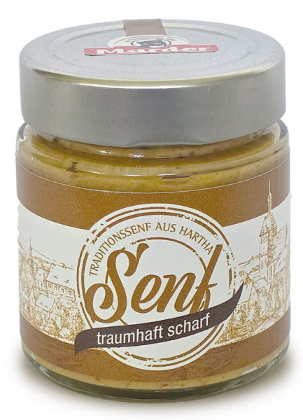 Traumhaft scharf Senf Marder im Glas